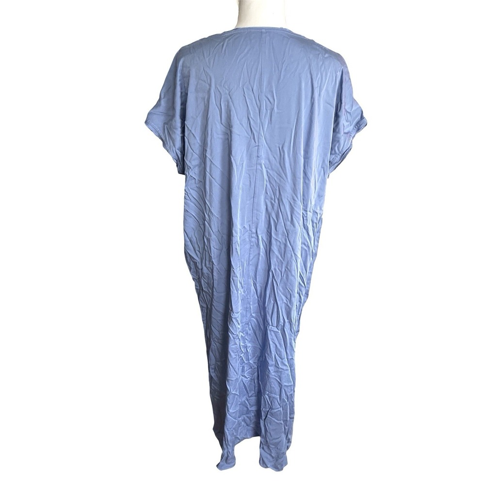 NWT J.Jill Pure Jill Elements Blue Satin 100% Viscose Maxi Dress Sz M Lagenlook - Picture 6 of 10